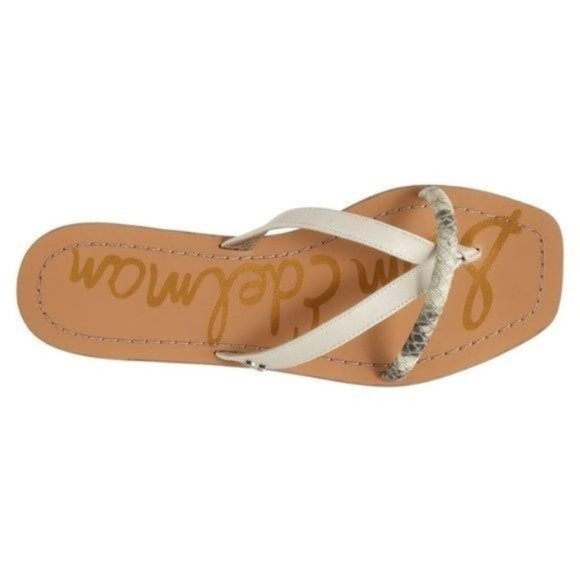 SAM EDELMAN Abbey Flip Flop Sandal in Off White Snake Print - NEW - 6 / 7.5 - Picture 9 of 9
